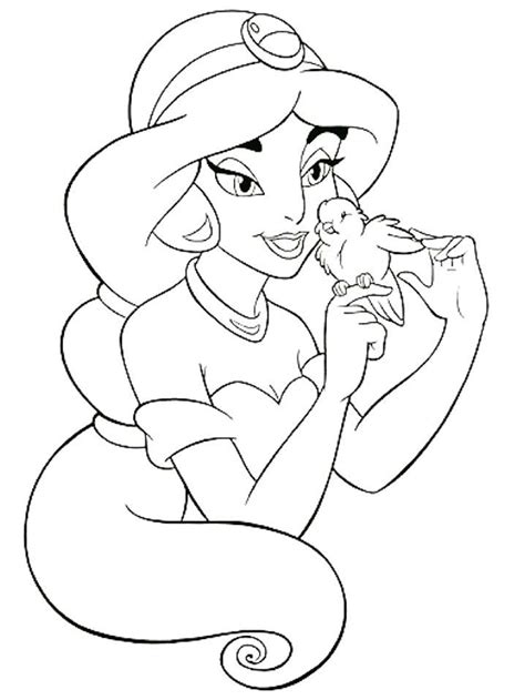 Dibujo de Princesa Jazmin para colorear » Dibujos para Colorear Fácil