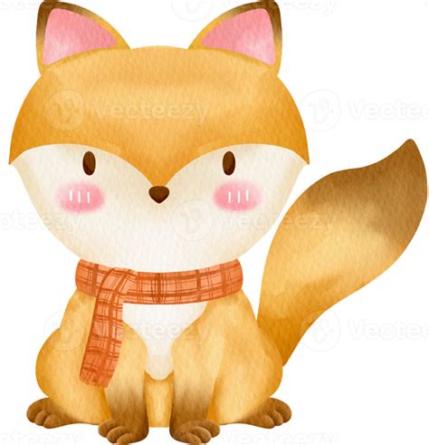 Watercolor Fox Cute Clip Art 16537660 Png