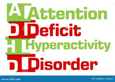 Adhd Attention Deficit Hyperactivity Disorder Red Green Stripes Stock