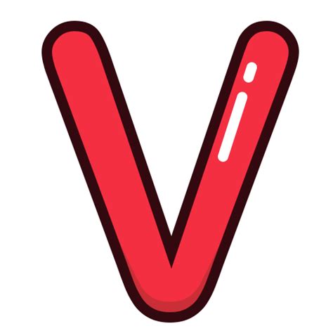 Alphabet Letter Letters Red V Icon