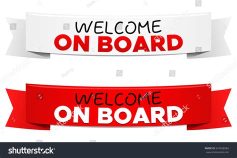 Welcome On Board Ribbon Vector Banners Stock Vector 641626564
