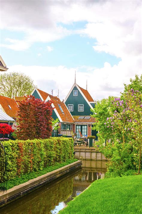 Old Traditional Houses In The Dutch Village Of De Rijp The