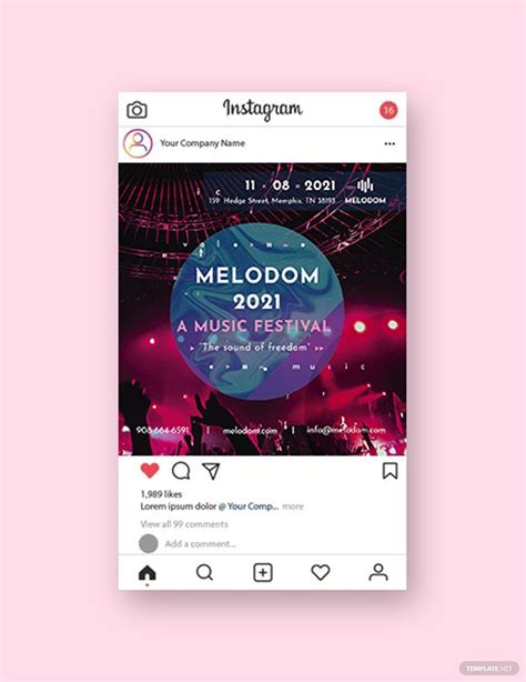 Music Festival Instagram Post Template In Psd Download