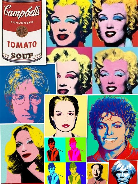 Pop Art Collage Of Andy Warhols Famous Faces And Campbell Campbell