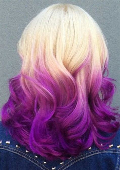 Simply because purple is a light complex color and also contains the elements of dyed blonde hair. blonde purple ombre dyed hair @missameliahart | Hair ...