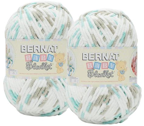 Bernat Baby Blanket Yarn Big Ball 105 Oz 2 Pack Seafoam Print