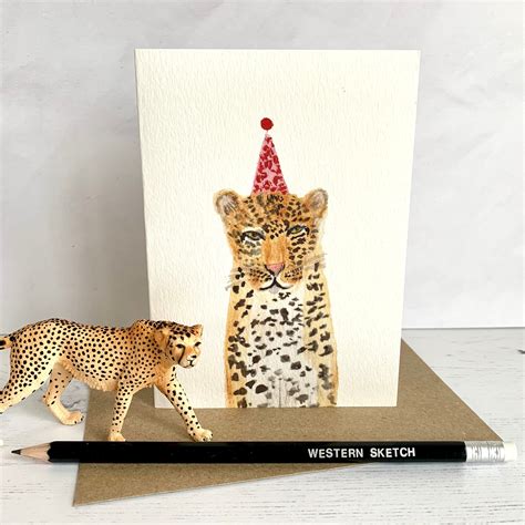 Leopard Card Leopard Birthday Card Etsy
