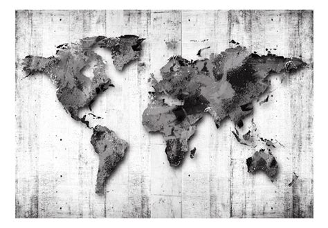 Fototapeta Świat W Odcieniach Szarości Na ścianę Mapy świata Sklep