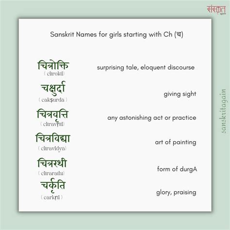 Sanskrit Names For Girls Starting With Ch Sanskrit Names Names Girl