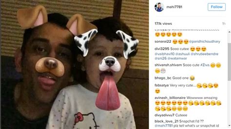 cuteness alert ms dhoni and daughter ziva make masterful use of snapchat filters