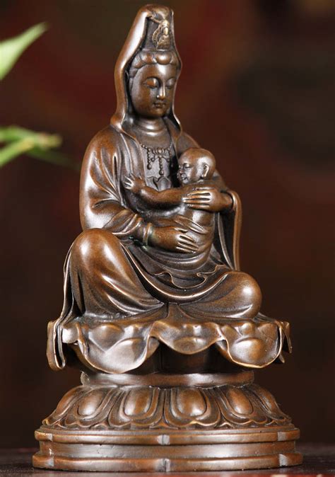 Well you're in luck, because here they come. Bronze Kwan Yin With Child Small in Her Arms 7" (#101cb90 ...