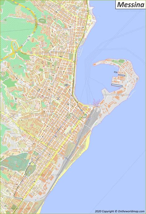 Large Detailed Map Of Messina