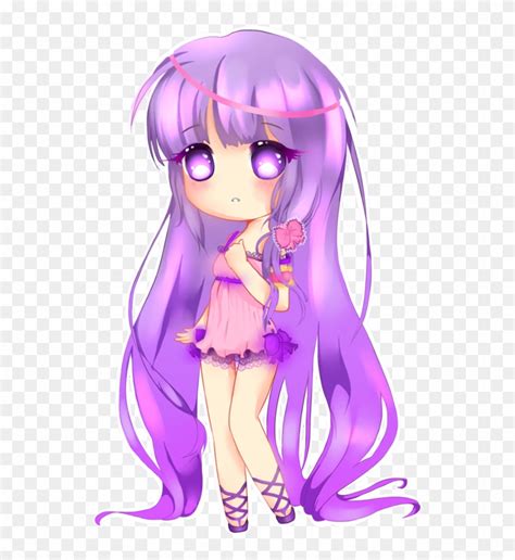 Super Cute Chibi And Anime Art Anime Chibi Girl With Purple Hair Free Transparent PNG