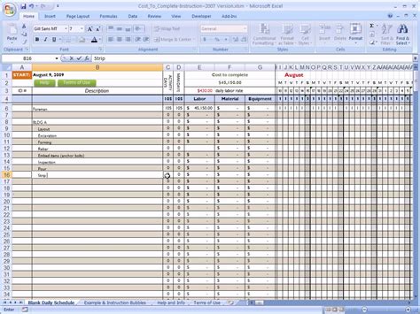 Job Costing Spreadsheet Excel For Example Of Construction Job Costing