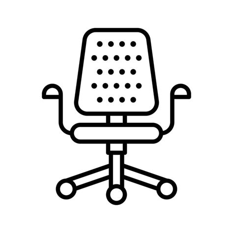 Office Chair Vector Outline Icon Simple Stock Illustration Stock