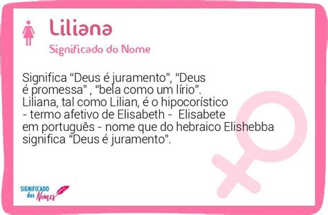 Significado Do Nome Liliana Significado Dos Nomes