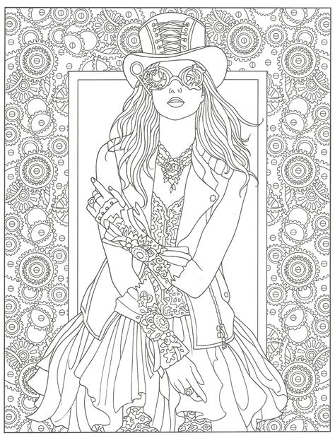 Icolor Steampunk Printable Adult Coloring Pages Adult Coloring Book