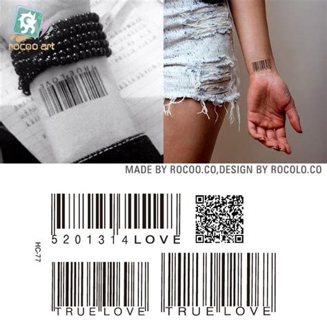Body Art Sex Waterproof Temporary Tattoos For Men And Women Individuality 3d Barcode Design