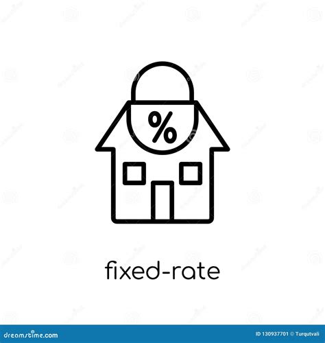 Fixed Rate Mortgage Icon Trendy Modern Flat Linear Vector Fixed Stock