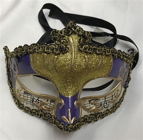Decorative Masquerade Mask Gold And Purple Masquerade Mask Gold