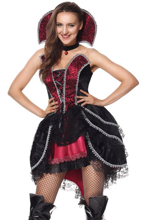 Buy Online Halloween Noble Queen Vampire Costume Sexy Gothic Halloween Carnival Party Fancy