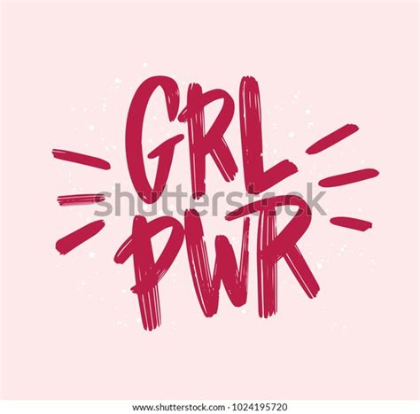 Girl Power Inscription Handwritten Bright Pink Stock Vector Royalty