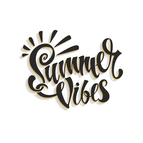 Summer Vibes Lettering Card Calligraphy Stylish Inspirational