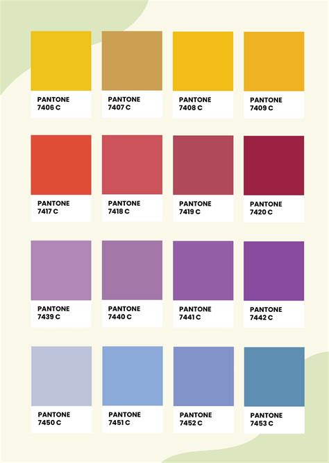 Pantone Coated Color Chart In Illustrator Pdf Download