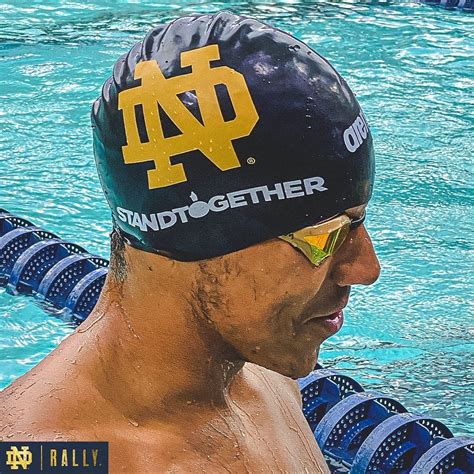 ☘️ new practice caps with an notre dame swimming diving facebook