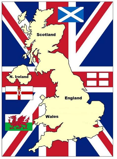 United Kingdom Map And Flag Uk Souvenir Fridge Magnet