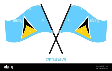 Saint Lucia Flag Waving Vector Illustration On White Background Saint