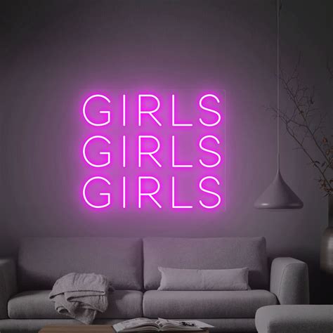 Girls Girls Girls Neon Sign Neon Sign Wall Decor Custom Led Etsy