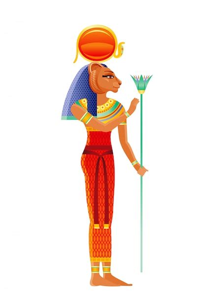 premium vector sekhmet egyptian goddess lioness deity ancient egyptian god