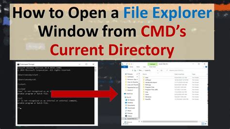 How To Open A File Explorer Window From Cmds Current Directory Youtube