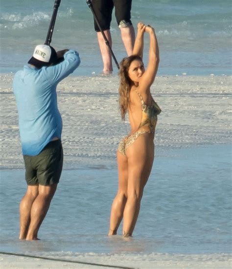 Ronda Rousey In Body Paint At Sports Illustrated Photoshoot In Bahamas