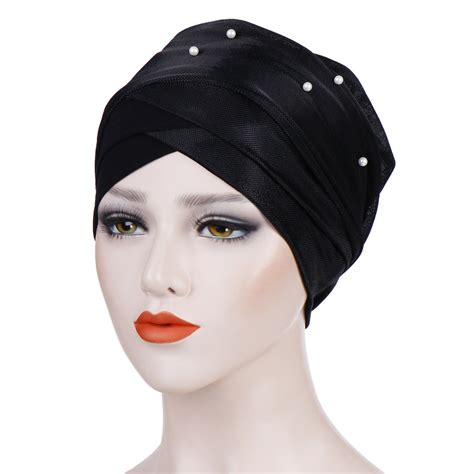 muslim women beads hijab elastic turban hat chemo cap arab head scarf wrap cover ebay