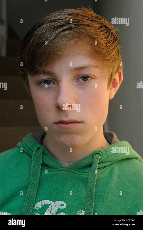 Portrait Of A 14year Old Teenage Boy Stock Photo Alamy