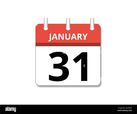 January 31st Calendar Stock Vector Images Alamy