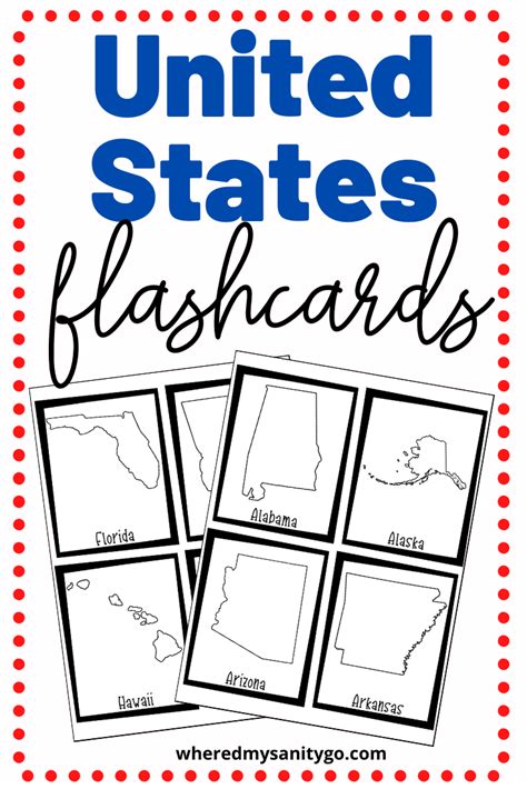 50 States Flashcards Free Printable For Learning The Us Map Geography