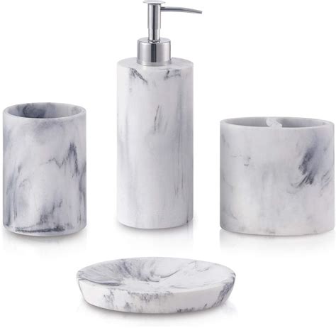 White Marble Bath Accessories Immanuel 3d Marble Bathroom Accessory
