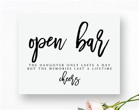 Printable Open Bar Sign Open Bar Printable Open Bar