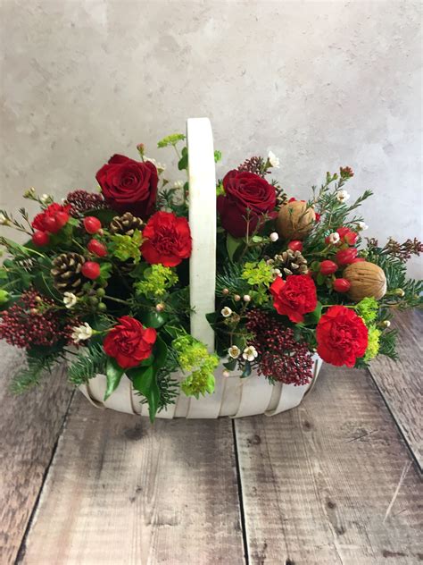 Delightful Christmas Basket Arrangement Ammi Flowers