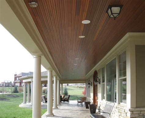 For example, asphalt and cedar shingles are generally not considered a good choice. wood ceiling porch ceiling- stain to match doors | House ...