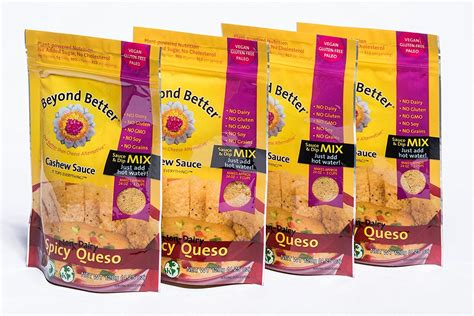 Beyond Better Cashew Spicy Queso Cheese Alternative 4 Pack Gluten Free Soy Free Grain Free