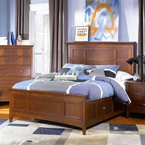 magnussen riley panel bed with regular rail and storage in cherry y1873 54x7