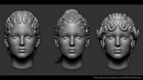 Cubebrush On Twitter 20 Hand Sculpted Stylized Female Hair All