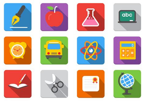 Education icons to free download. Flat Education PSD Icons Pack - Free Photoshop Brushes at ...