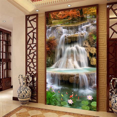 Custom Any Size 3d Photo Wallpaper Waterfall Scenery 3d Nature