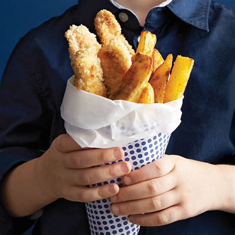Dip the pieces into the batter and carefully drop them into canola oil filled deep fryer that has been preheated to 375 degrees f. Crispy Baked Fish and Chips - Today's Parent