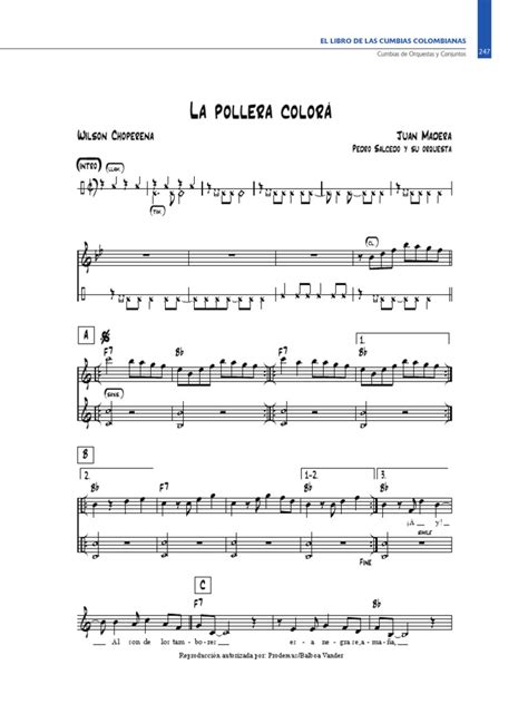 la pollera colora en concert pdf trabajos musica en español